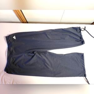 ADIDAS Black Capri Crop Workout Drawstring Pants, light, Women Sz M